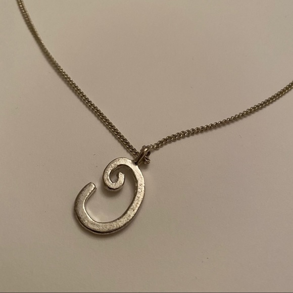 “C” initial silver rhinestone crystal necklace - Picture 9 of 9